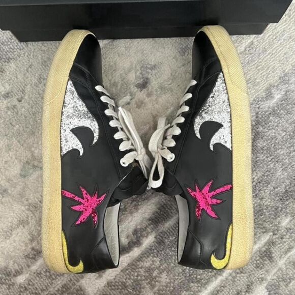 Saint Laurent Court Classic SL06 “Sea Sex & Sun” Glitter Sneakers in Black - Picture 3 of 8